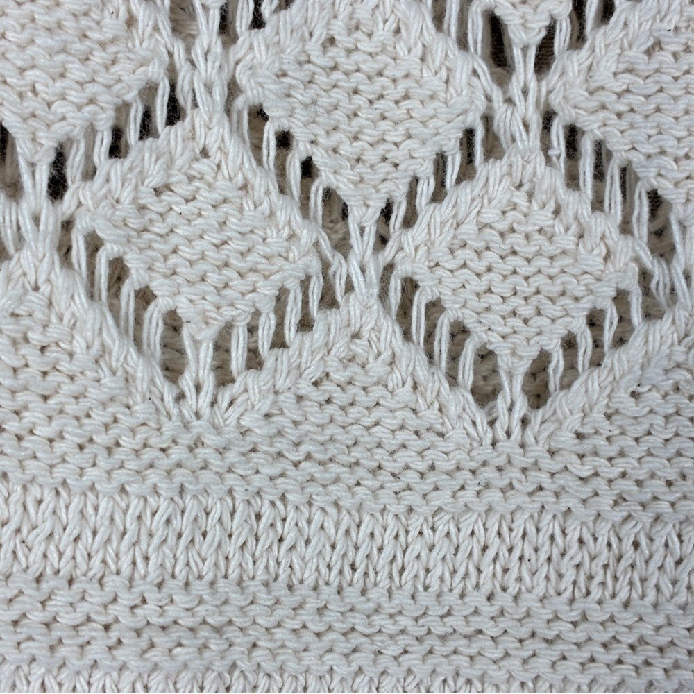 Cream Crochet Knit Halter Slip Sweater Dress S Boho Cottagecore Coastal Beach - Picture 5 of 13